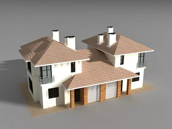 Detached Link Western House 3d model Detached Link Western House 3d model