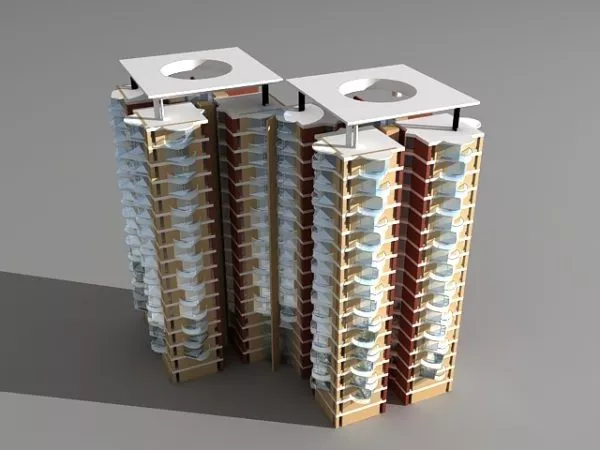 Modern High Rise Apartment Building 3d model