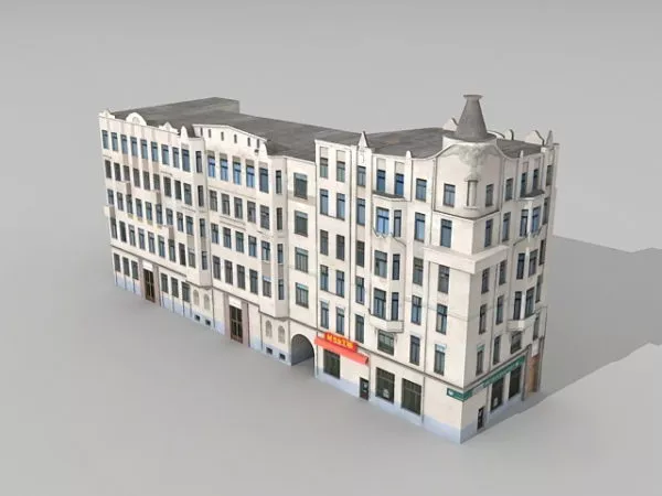 Modern High Rise Apartment Building 3d model