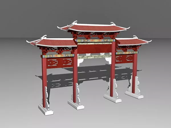Chinese Memorial Archway Gate 3d model Chinese Memorial Archway Gate 3d model