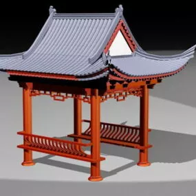 Chinese Square Pavilion 3d model