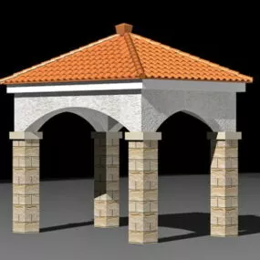 Western Style Central Park Gazebo 3d model
