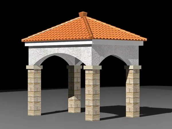 Chinese Gazebo Wooden Structure 3d model