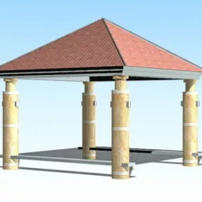 City Park Gazebo Pavilion 3d model