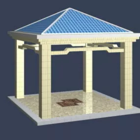 Square Gazebo Old Style Pavilion 3d model