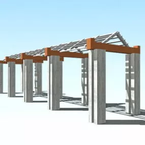 Pergola Covered Walkway 3d model