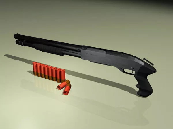Shotgun And Bullets 3d model Shotgun And Bullets 3d model
