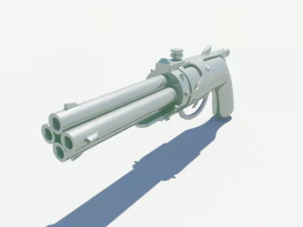 Old Vintage Revolver 3d model