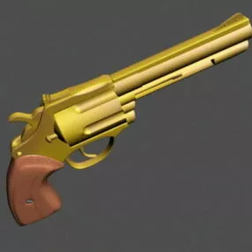 Golden Revolver 3d model