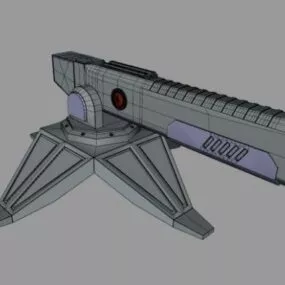 Futuristic Railgun Turret 3d model