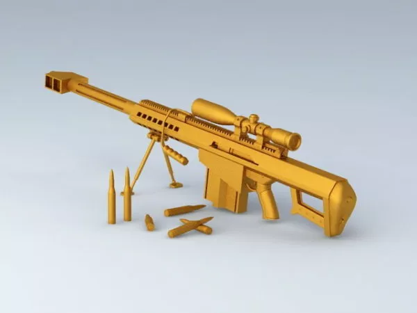 Barrett M82a1 Sniper Gun 3d model
