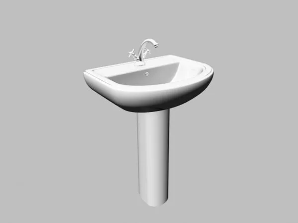 Pedestal Wash Basin 3d model Pedestal Wash Basin 3d model