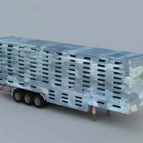 Semi Livestock Trailer 3d model