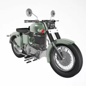 Vintage Motorcycle 3d model
