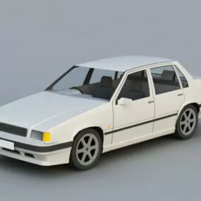 80s Sedan Car 3d model