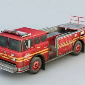 Vintage Ford Fire Truck 3d model