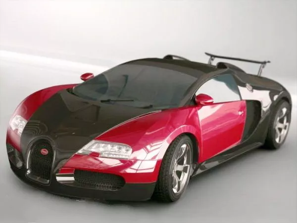 Bugatti Veyron Red Black Super Car 3d model