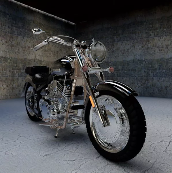 Old Yamaha Motorcycle 3d model Old Yamaha Motorcycle 3d model