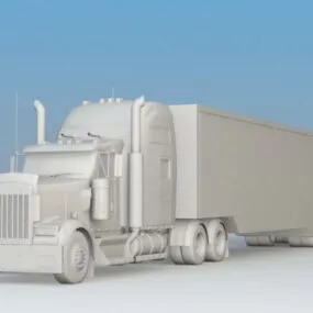 Car Tractor Trailer Truck 3d model