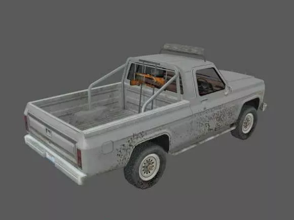 Red Pickup Truck 3d model