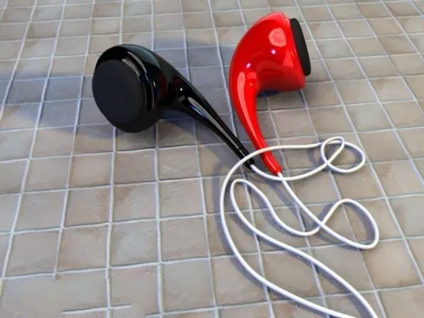 Red And Black Earbuds 3d model Red And Black Earbuds 3d model