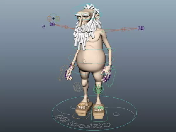 Old Man Cartoon Rig 3d model Old Man Cartoon Rig 3d model