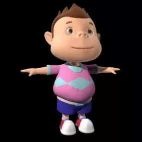 Cute Cartoon Boy 3d model