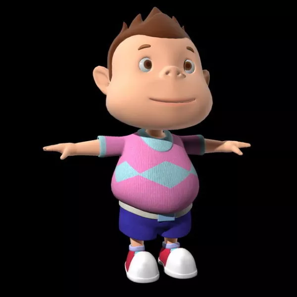 Animated Chinese Boy 3d model