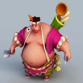 Oriental Man Cartoon 3d model