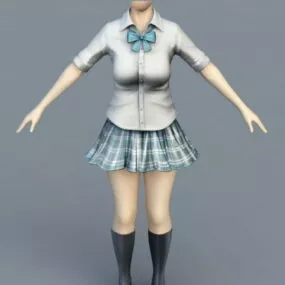 School Uniform Girl Body 3d model