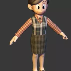 Woman Cartoon Character 3d model