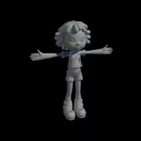 Cartoon Little Girl 3d model