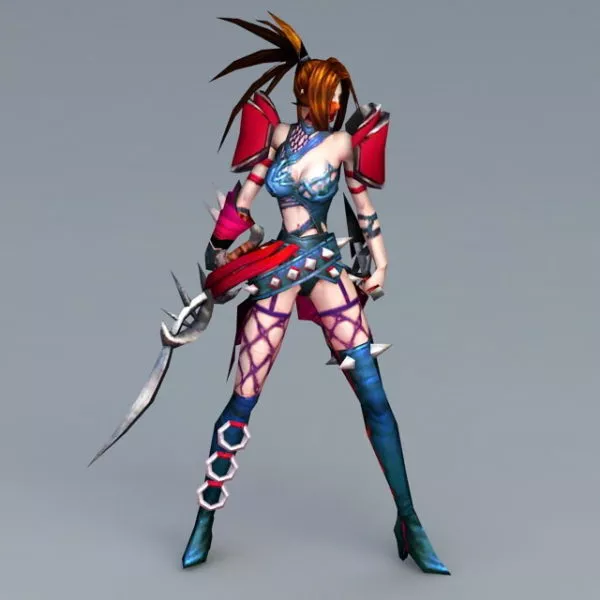 Anime Female Assassin Character 3d model Anime Female Assassin Character 3d model