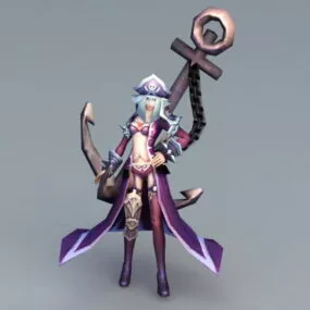 Female Pirate Captain Anime 3d model
