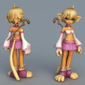 Anime Cat Girl Mage 3d model
