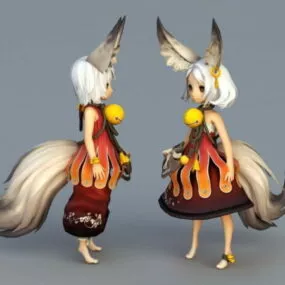 Anime Fox Girls 3d model