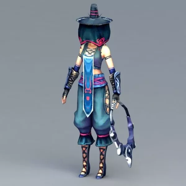 Female Masked Killer 3d model Female Masked Killer 3d model