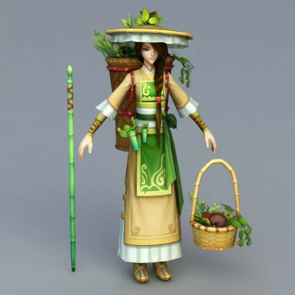 Chinese Peasant Girl 3d model Chinese Peasant Girl 3d model