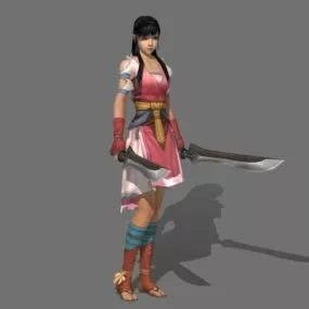 Cool Swordswoman 3d model