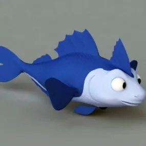 Cartoon Fish Rig 3d model