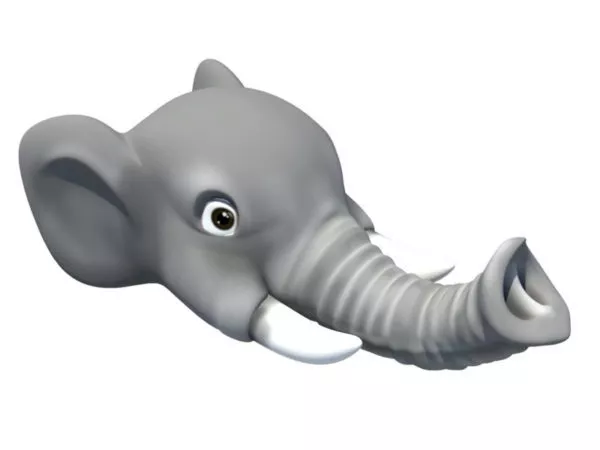 Cartoon Elephant Head 3d model Cartoon Elephant Head 3d model