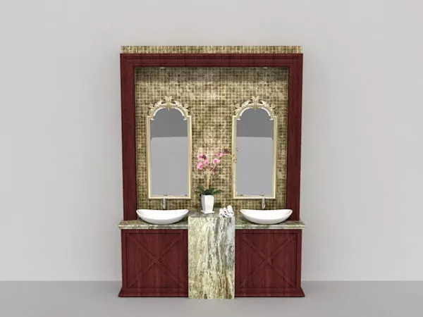 Square Sink Ikea With Tap And Basket 3d model