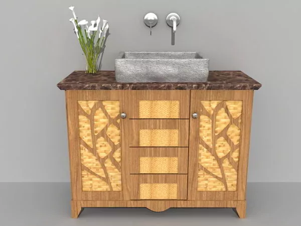 Rustic Bathroom Vanity Cabinet 3d model Rustic Bathroom Vanity Cabinet 3d model
