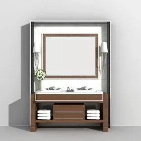 Single Sink Bathroom Vanity 3d model