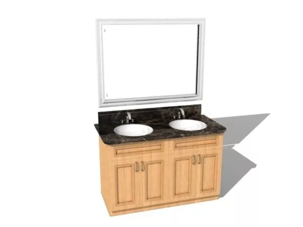 Modern Bathroom Vanity White Color 3d model