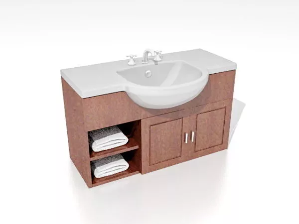 Wash Basin With Cabinet Combine 3d model