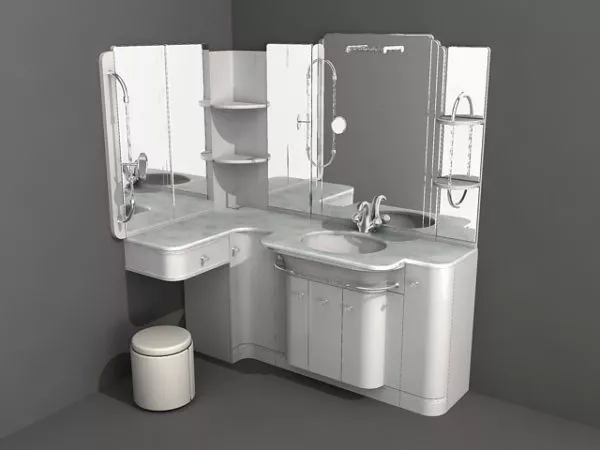 Dress Vanity With Drawers 3d model