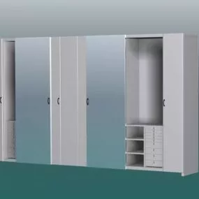 White Wardrobe Closet 3d model