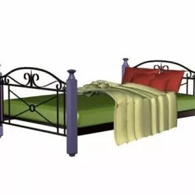 Vintage Metal Bed 3d model