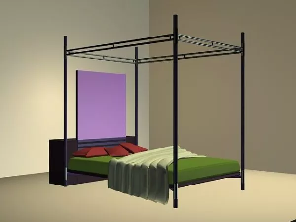 Metal Four Poster Bed 3d model Metal Four Poster Bed 3d model